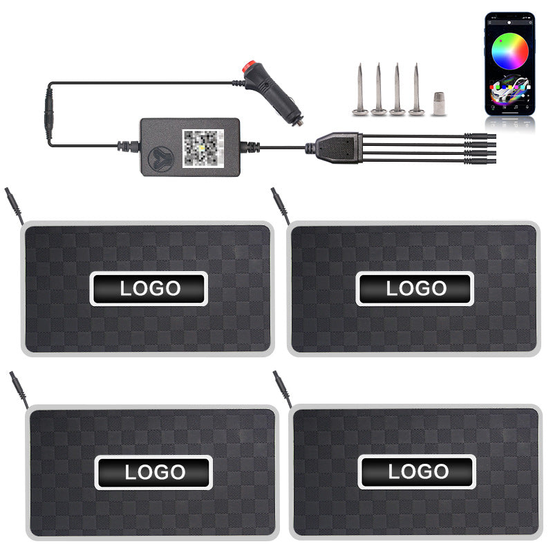 Car Foot Mat Ambience Light Led Car Decorative Light Bluetooth RGB Foot Sound Control Rhythm Lamp