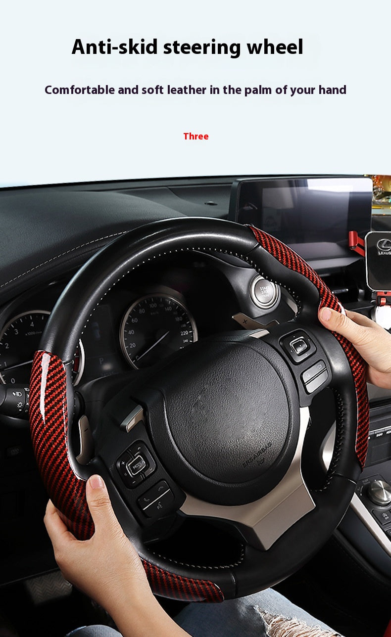 Carbon Fiber Pattern Steering Wheel Cover