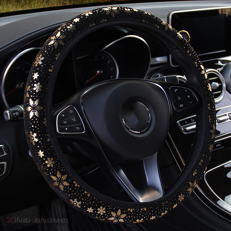 Gilded Snowflake Steering Wheel Cover