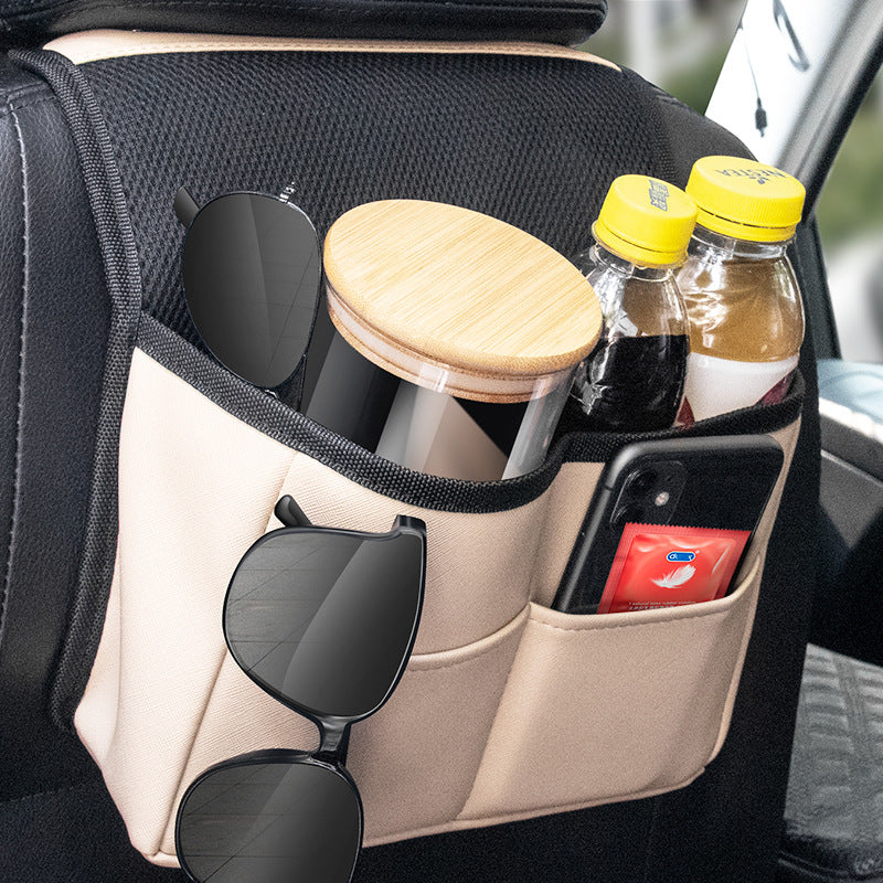 Premium Leather Car Seat Back Organizer