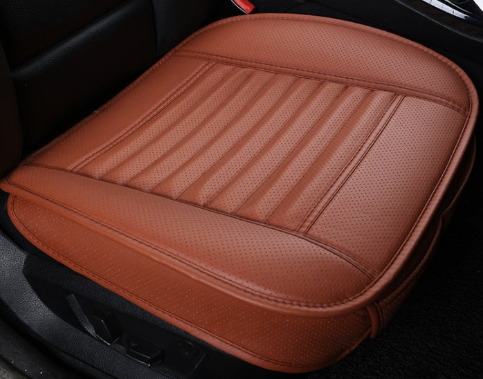 Premium Bamboo Charcoal & Leather Car Seat Cushion