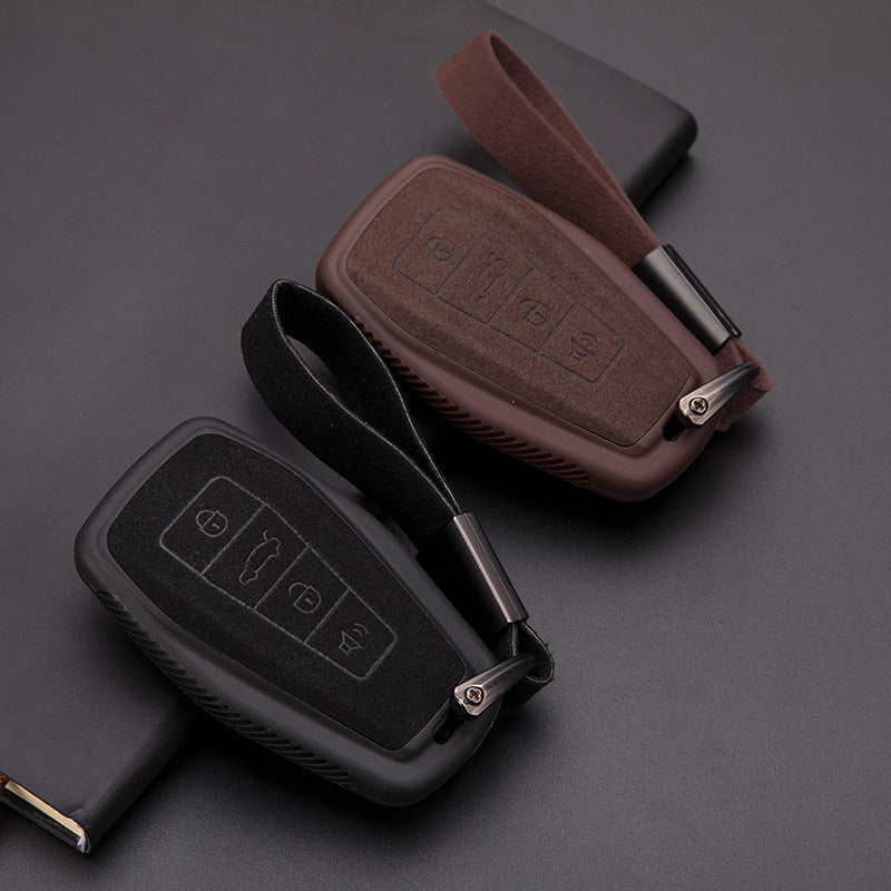 Premium TPU+Leather Key Case for Geely Binrui