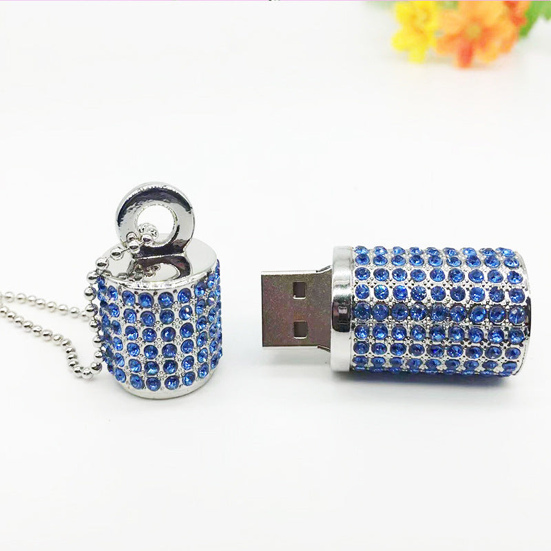 Crystal Cylinder Lipstick USB Flash Drive