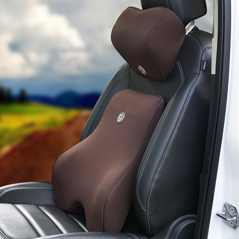 Premium Memory Foam Car Lumbar Support & Headrest Set