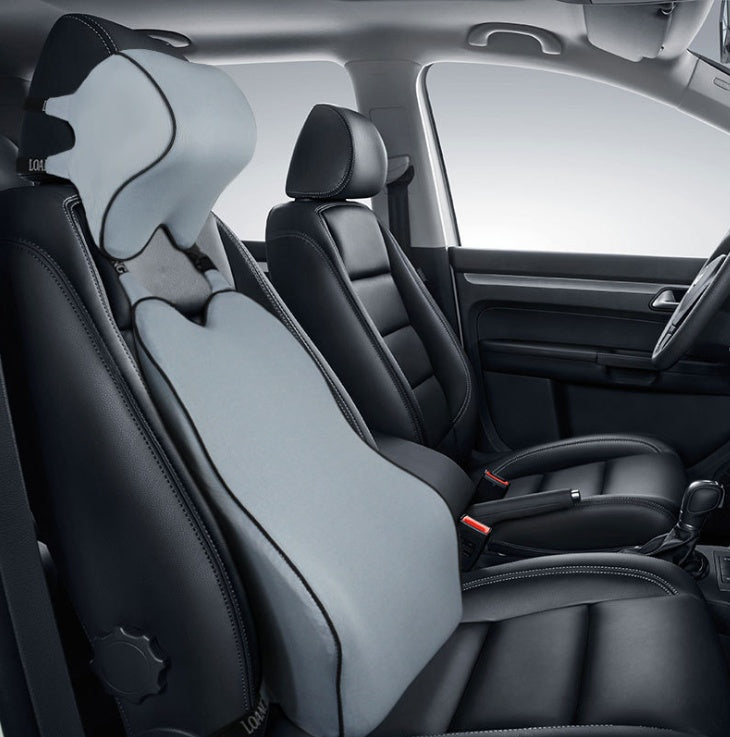 Premium Memory Foam Car Neck & Lumbar Support Set