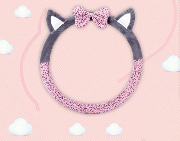 Cute Cat Ear Steering Wheel Cover - Soft, Plush Comfort