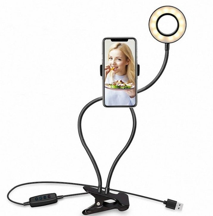 Professional 8cm LED Selfie Ring Light with Desk Stand