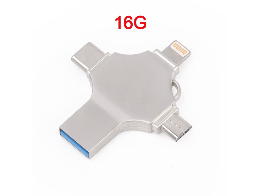 Metal Mobile Phone U Disk 4-in-1 Flash Drive