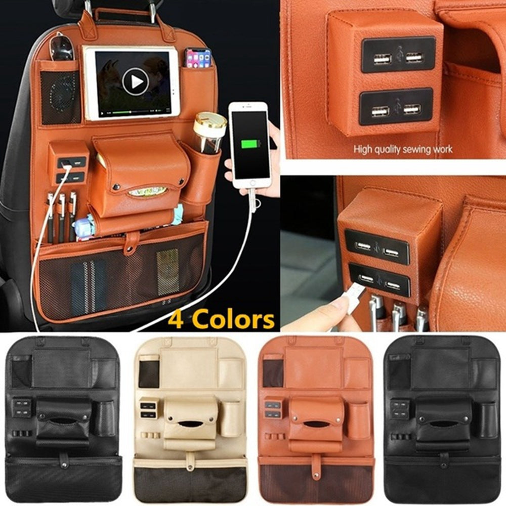Premium Car Backseat Organizer with USB Charging