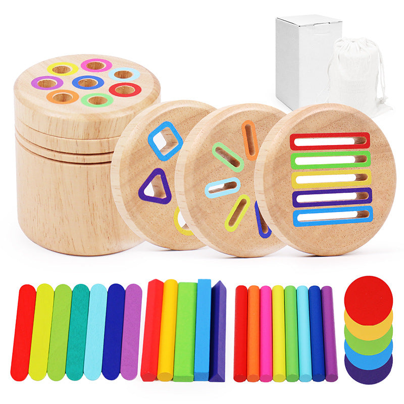 Wooden Color Shape Sorting Cup