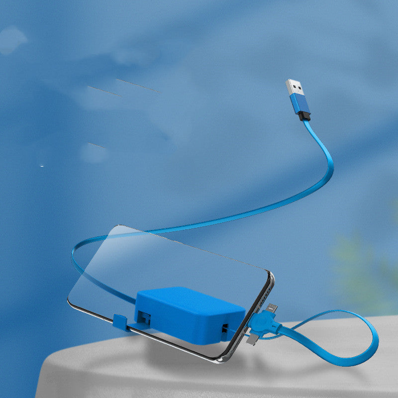 4-in-1 Retractable Charging Cable with Phone Stand