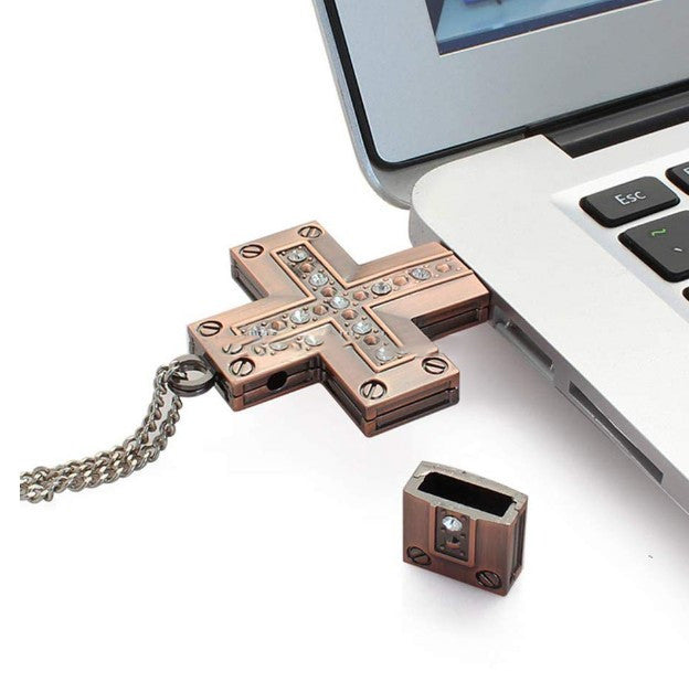 Metal Cross USB Flash Drive 32GB - Golden