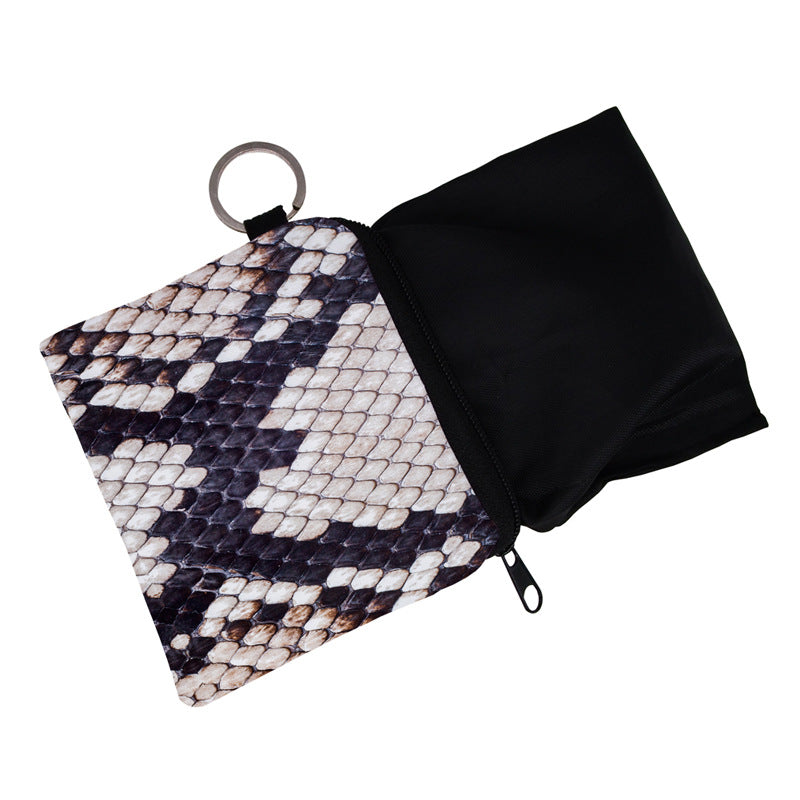European And American Cross-border Snake Print Coin Purse Water Repellent Storage Bag Portable Key Case