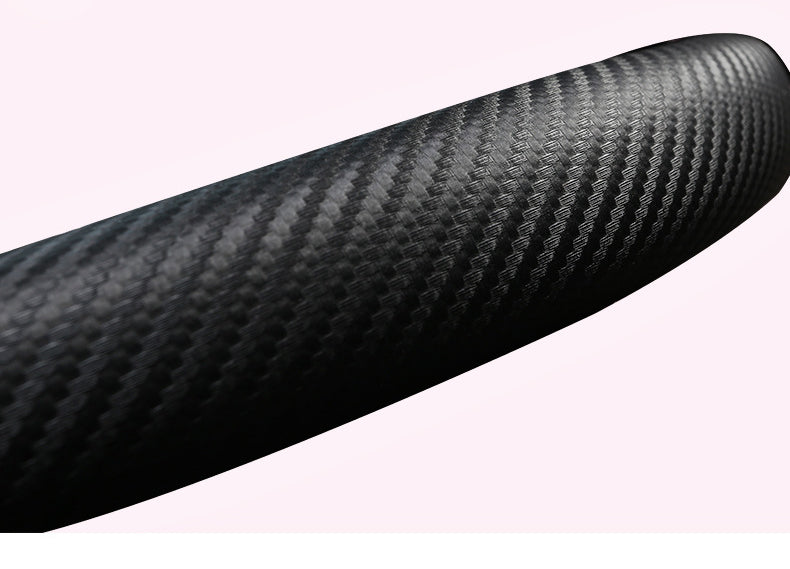 Premium Carbon Fiber & Leather Steering Wheel Cover