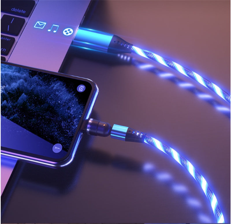 540° Rotating Magnetic LED Charging Cable