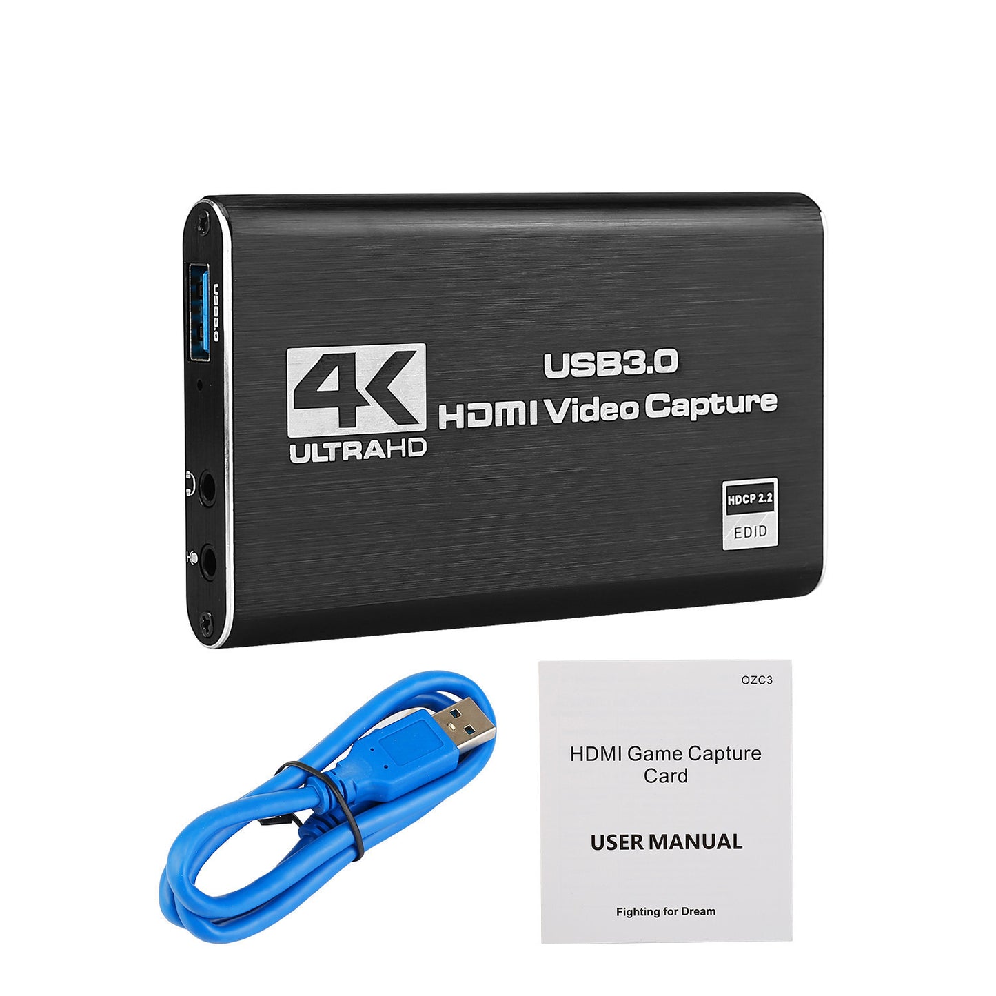 HDMI Video Capture Card - 4K Input, 1080p 60fps USB 3.0 Recording
