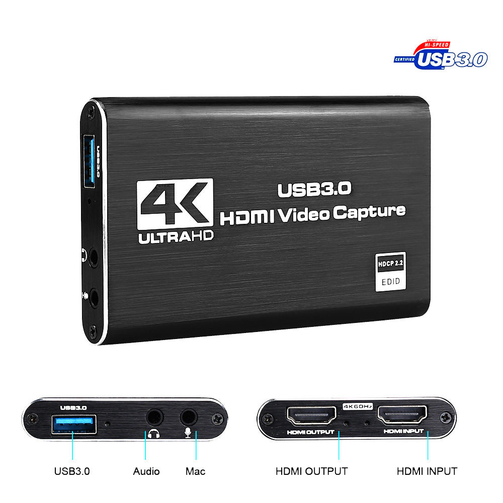 HDMI Video Capture Card - 4K Input, 1080p 60fps USB 3.0 Recording