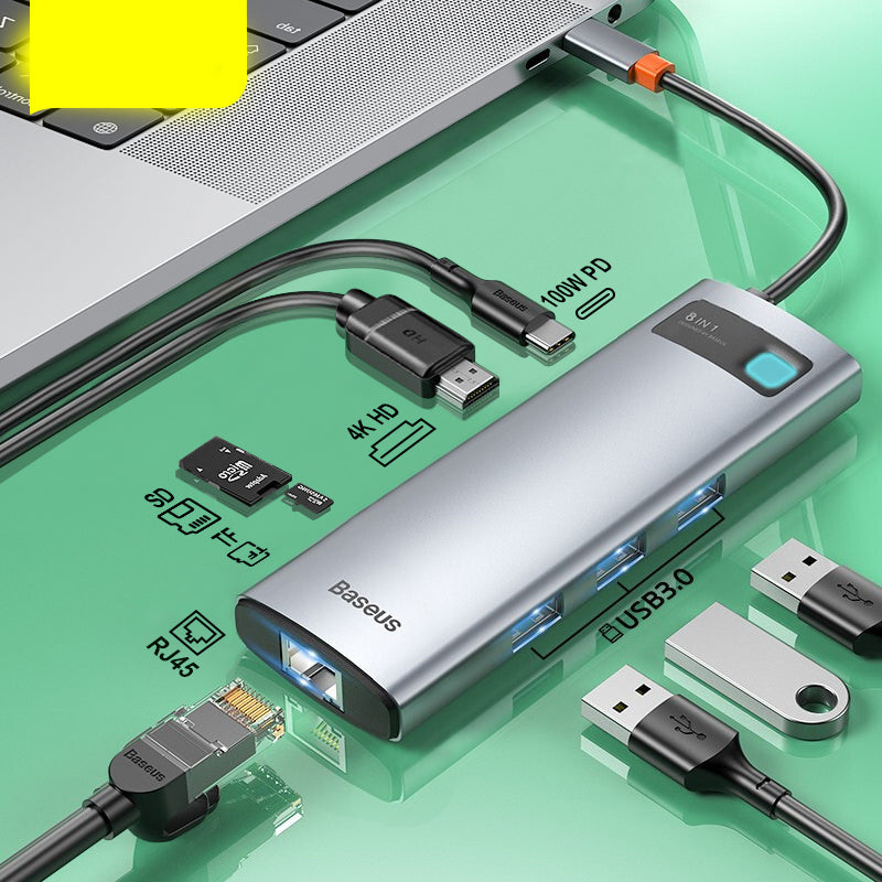 Metal Shimmer USB-C Hub: Expand Your Connectivity