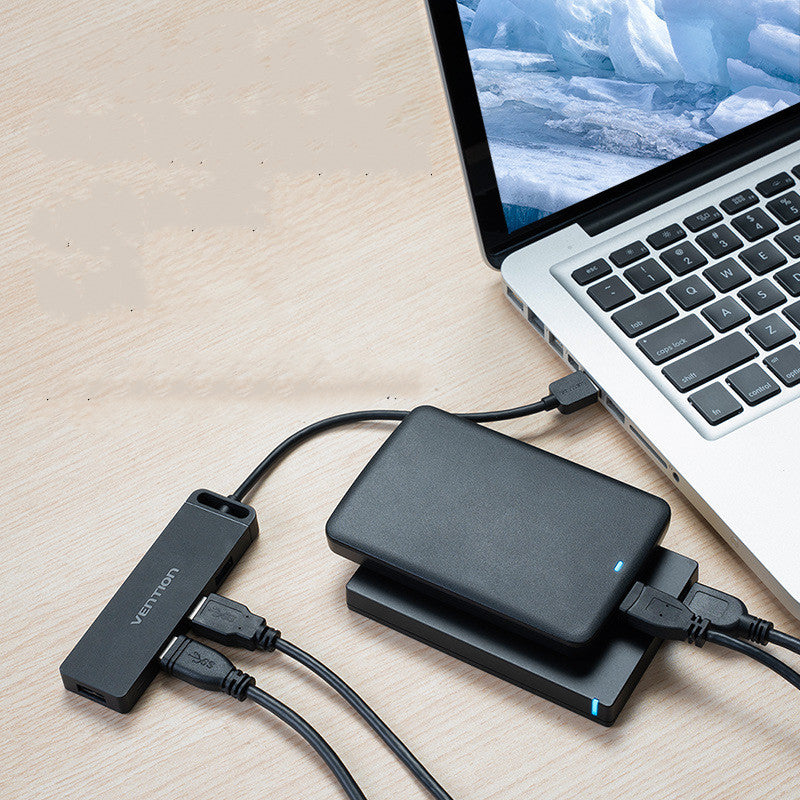 CHM Series USB 2.0 4-Port Hub with Micro USB Power Supply (0.5M, Black)
