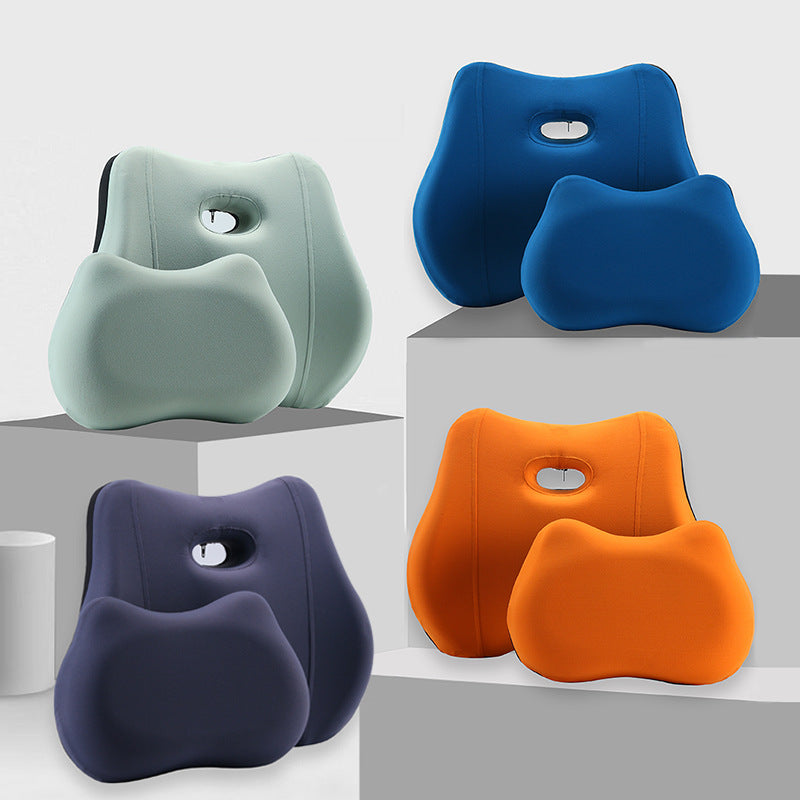 Premium Memory Foam Car Neck & Lumbar Support Pillow