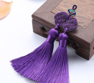 Double Money Knot Double Tassel Jewelry Pendant