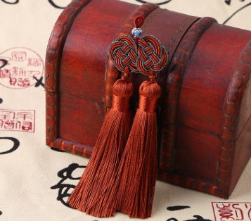 Double Money Knot Double Tassel Jewelry Pendant