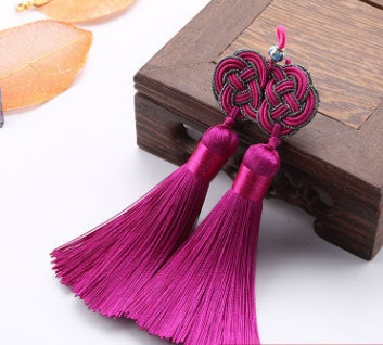 Double Money Knot Double Tassel Jewelry Pendant