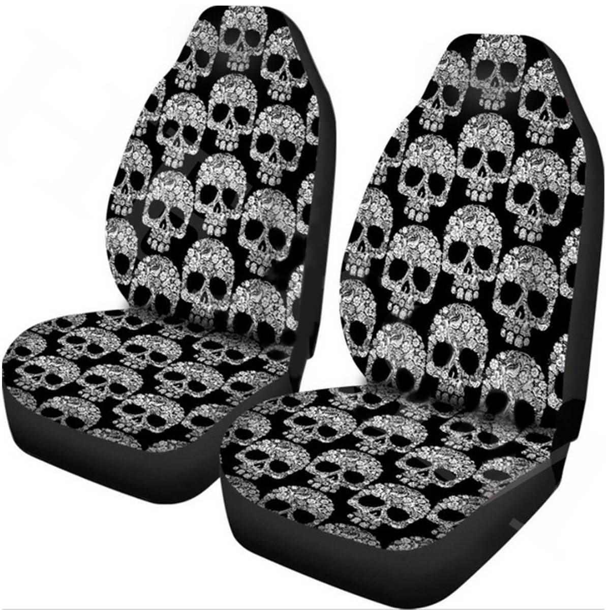 Premium Skull Print Universal Car Seat Covers