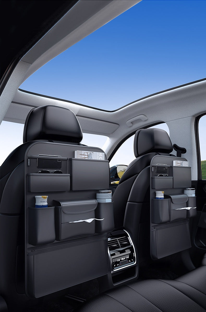 Premium Leather Car Seat Back Organizer