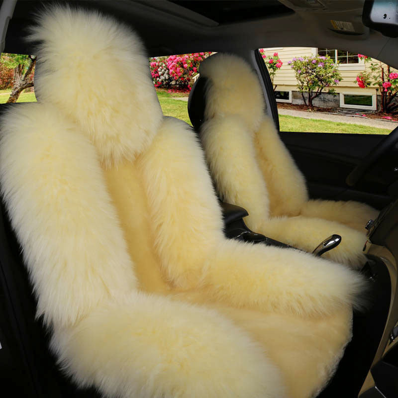 Premium Wool & Cashmere Car Seat Cushion for Winter