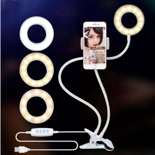Professional 8cm LED Selfie Ring Light with Desk Stand