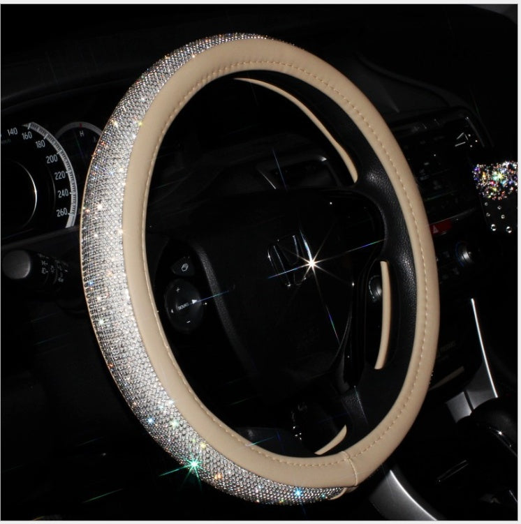 Premium Leather Steering Wheel Cover - 38cm Universal Fit