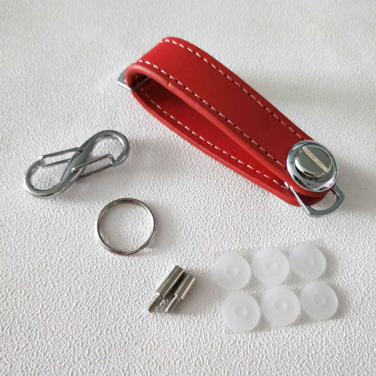 Premium Leather & Metal Keychain Key Organizer
