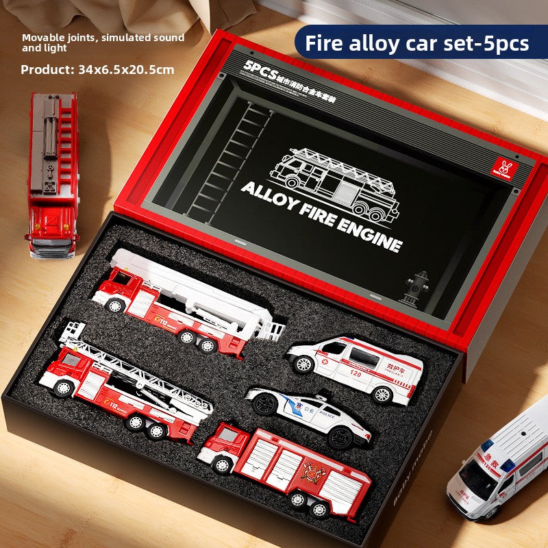 Model of children's alloy fire and urban rescue vehicle