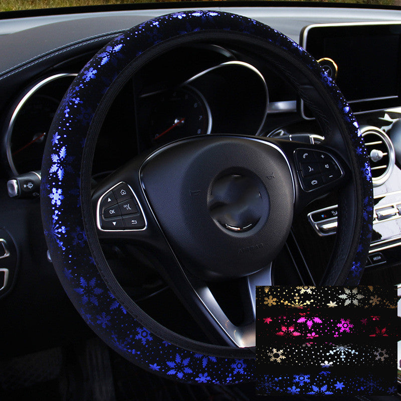 Gilded Snowflake Steering Wheel Cover