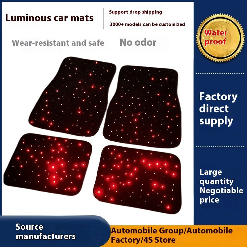 Fiber Optic Car Foot Mats with Voice Control