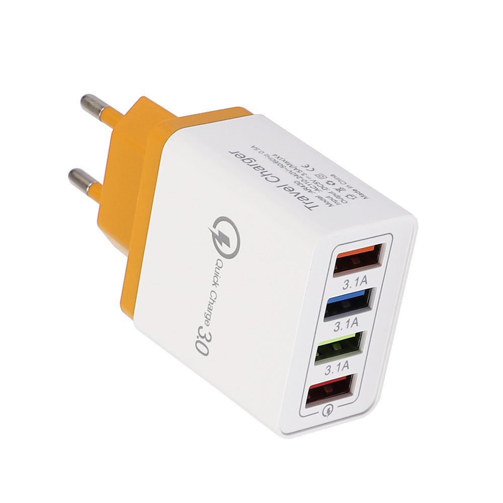 Premium 4-Port USB Wall Charger with Quick Charge 3.0