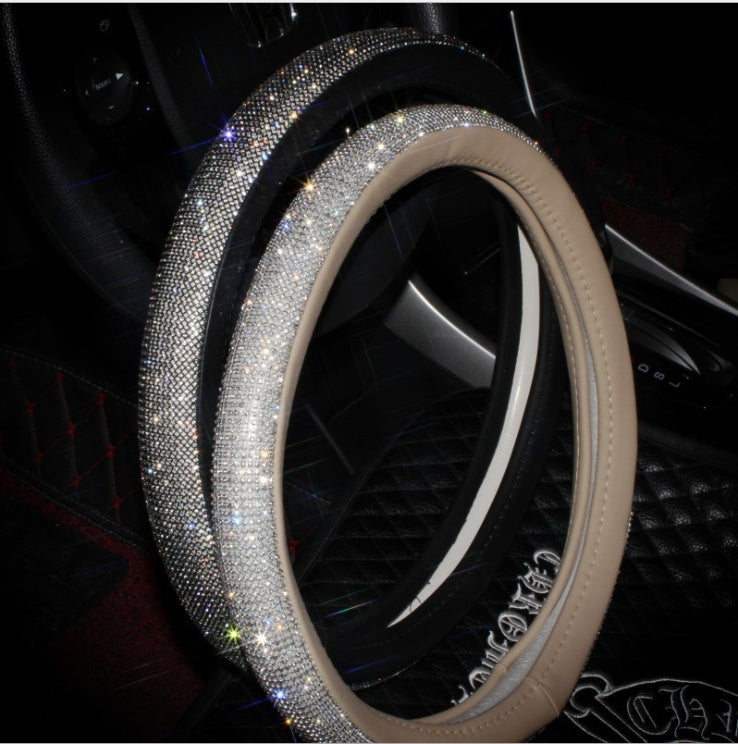 Premium Leather Steering Wheel Cover - 38cm Universal Fit