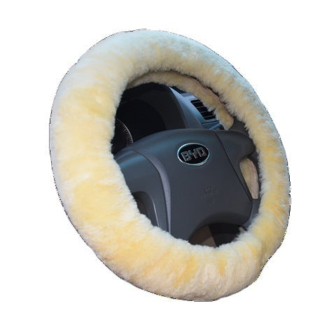 Premium Wool Steering Wheel & Handle Cover Set