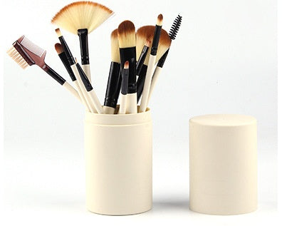 Essential 12-Piece Makeup Brush Collection for Face & Eyes