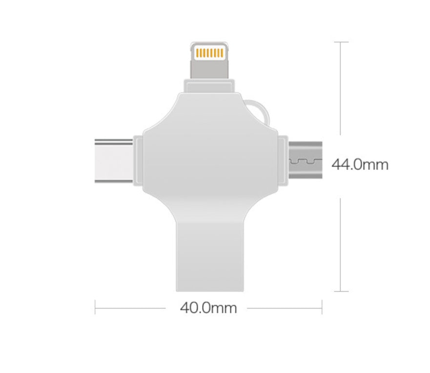 Metal Mobile Phone U Disk 4-in-1 Flash Drive