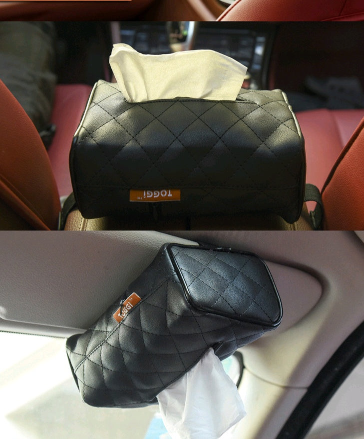 Premium Leather Car Tissue Holder
