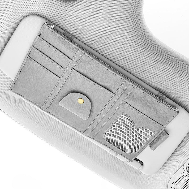 Premium Leather Car Visor Organizer