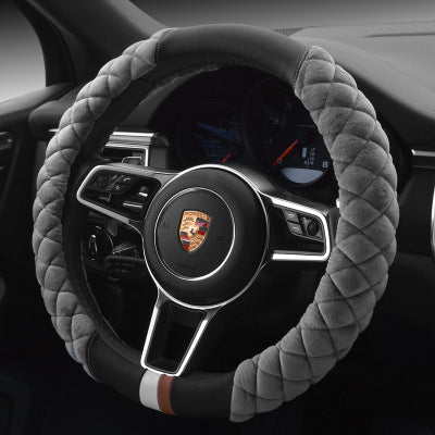 Plush 38cm Steering Wheel Cover with Footprint Design
