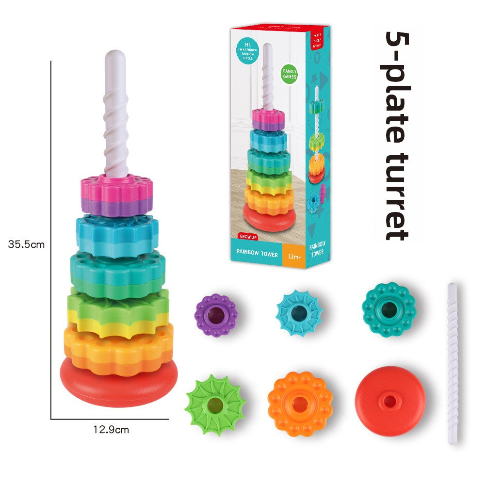 Benefit Infant Cognitive Rainbow Rotating Tower Toy