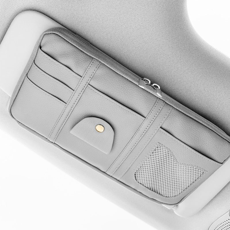 Premium Leather Car Visor Organizer