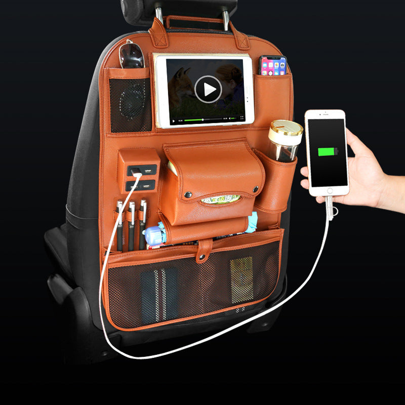 Premium Car Backseat Organizer with USB Charging
