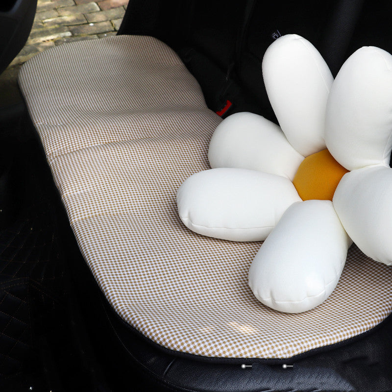 Pure Cotton Cartoon Car Breathable One-piece Linen Fabric Seat Cushion