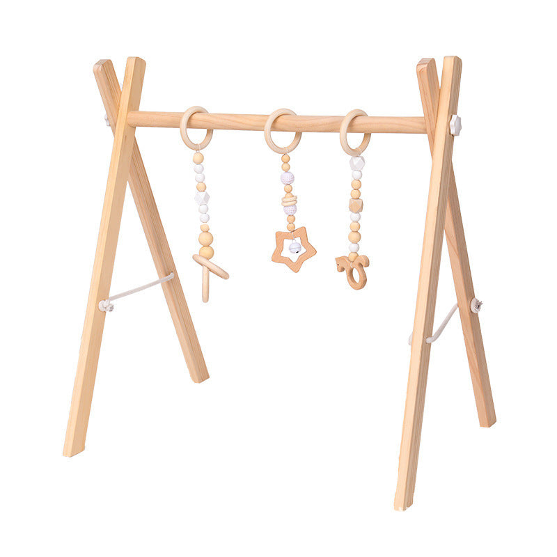 Adjustable Wooden Baby Activity Gym with Bells