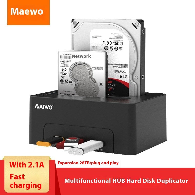 Dual-Disk 2.5/3.5-Inch SATA Hard Disk Dock and Offline Copier